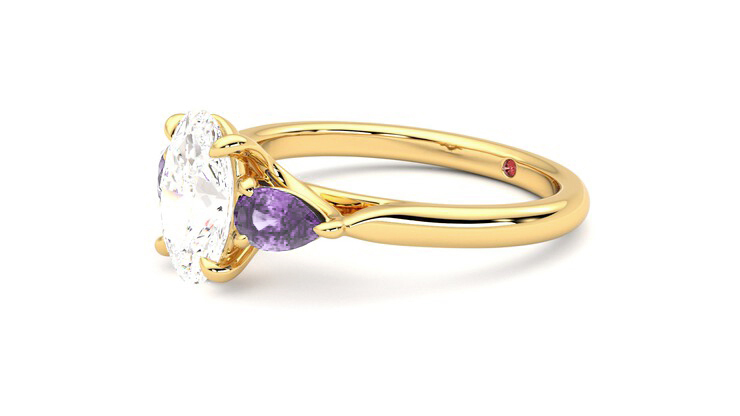 Taylor & Hart Affinity Oval Engagement Ring 360 degree image 23