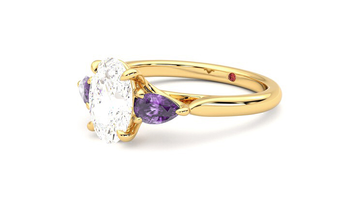 Taylor & Hart Affinity Oval Engagement Ring 360 degree image 24