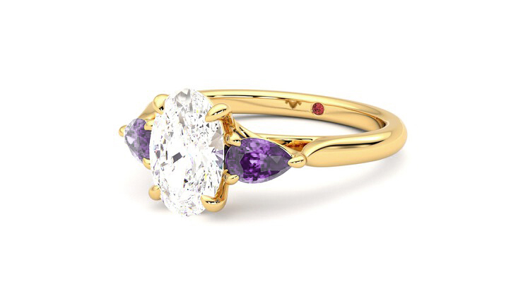 Taylor & Hart Affinity Oval Engagement Ring 360 degree image 25