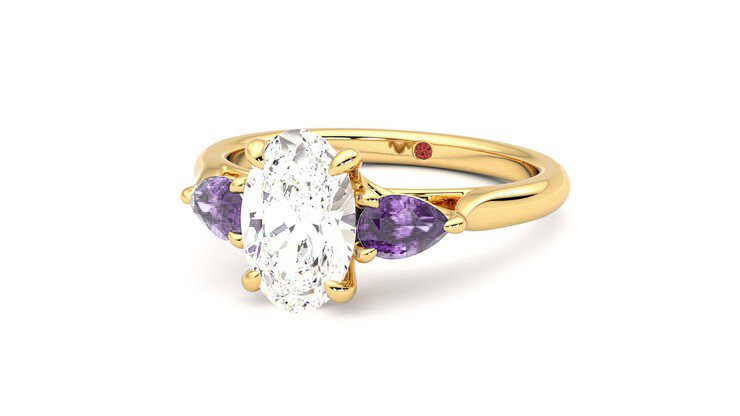 Taylor & Hart Affinity Oval Engagement Ring 360 degree image 26