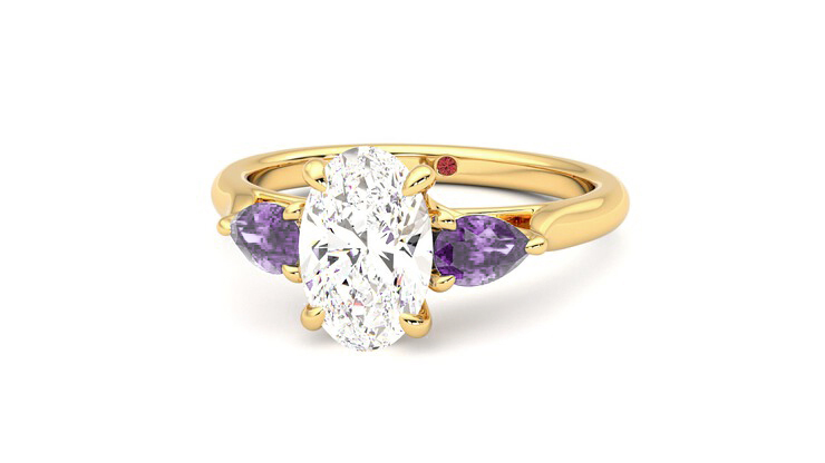 Taylor & Hart Affinity Oval Engagement Ring 360 degree image 27