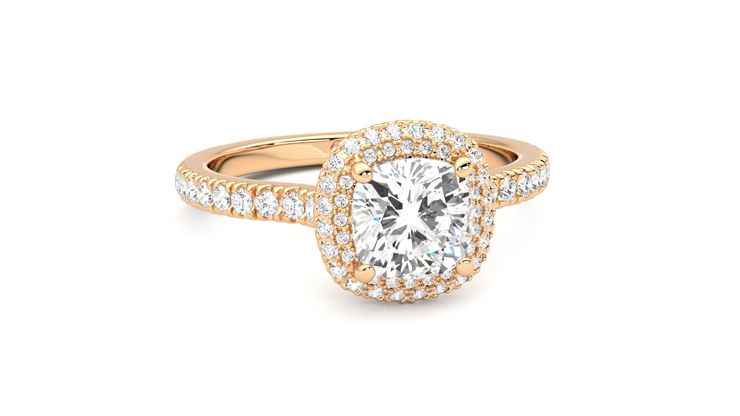 Taylor & Hart Aflutter Cushion Engagement Ring 360 degree image 3