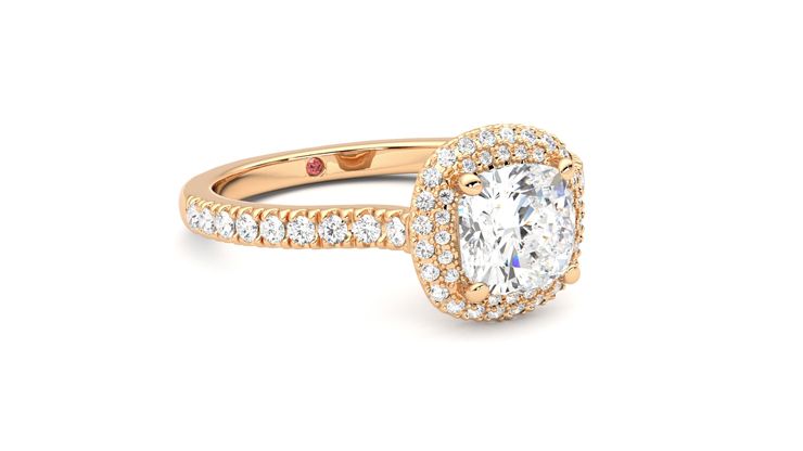 Taylor & Hart Aflutter Cushion Engagement Ring 360 degree image 5