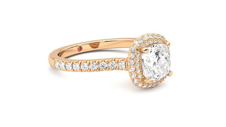 Taylor & Hart Aflutter Cushion Engagement Ring 360 degree image 6