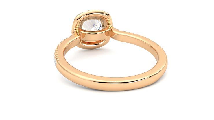 Taylor & Hart Aflutter Cushion Engagement Ring 360 degree image 16