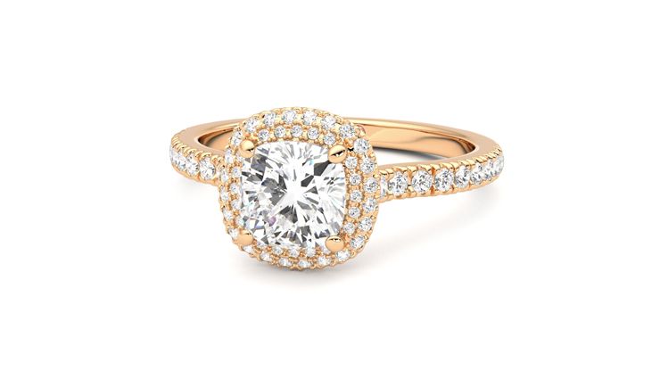Taylor & Hart Aflutter Cushion Engagement Ring 360 degree image 27