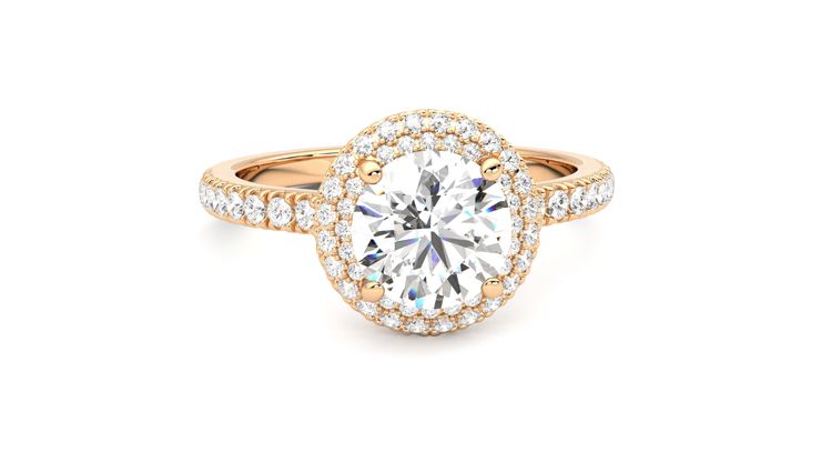 Taylor & Hart Aflutter Round Engagement Ring 360 degree image 2