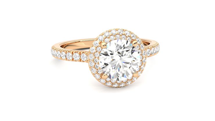 Taylor & Hart Aflutter Round Engagement Ring 360 degree image 3