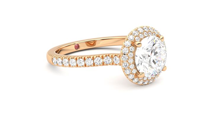 Taylor & Hart Aflutter Round Engagement Ring 360 degree image 6