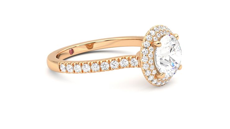 Taylor & Hart Aflutter Round Engagement Ring 360 degree image 7