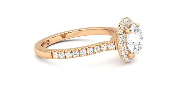 Taylor & Hart Aflutter Round Engagement Ring 360 degree image 8