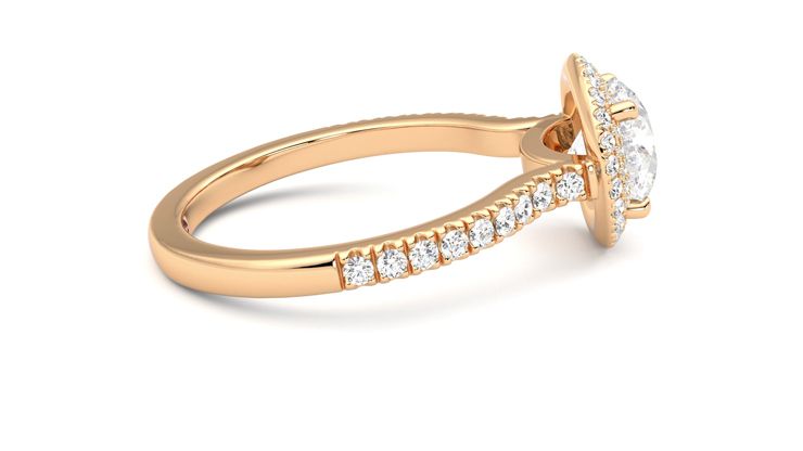 Taylor & Hart Aflutter Round Engagement Ring 360 degree image 10