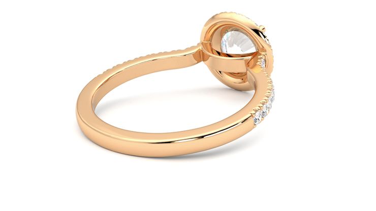 Taylor & Hart Aflutter Round Engagement Ring 360 degree image 13