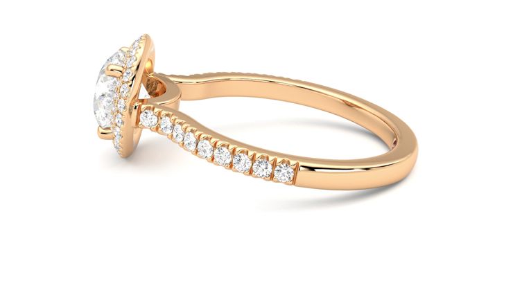 Taylor & Hart Aflutter Round Engagement Ring 360 degree image 20