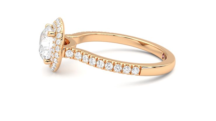 Taylor & Hart Aflutter Round Engagement Ring 360 degree image 21