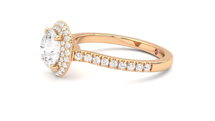 Taylor & Hart Aflutter Round Engagement Ring 360 degree image 22