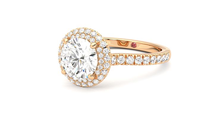 Taylor & Hart Aflutter Round Engagement Ring 360 degree image 25
