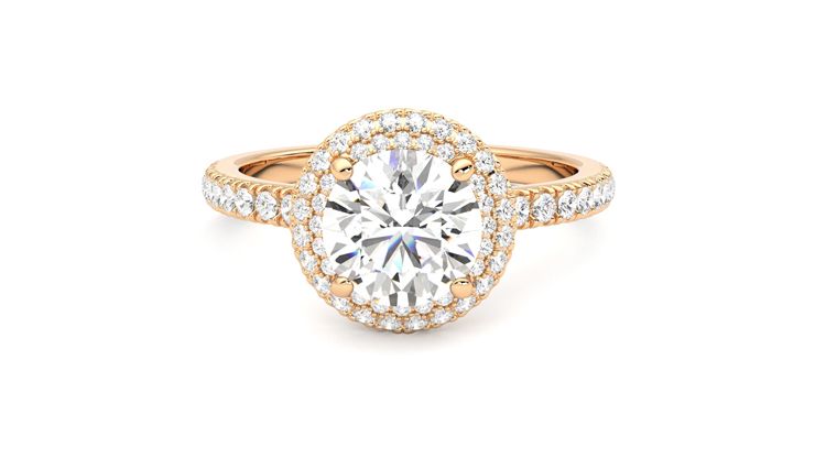 Taylor & Hart Aflutter Round Engagement Ring 360 degree image 29