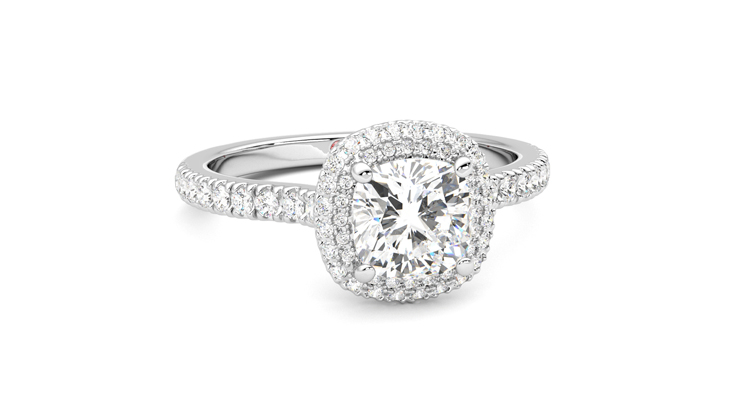Taylor & Hart Aflutter Cushion Engagement Ring 360 degree image 3