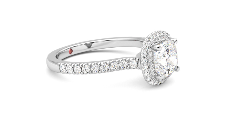 Taylor & Hart Aflutter Cushion Engagement Ring 360 degree image 7