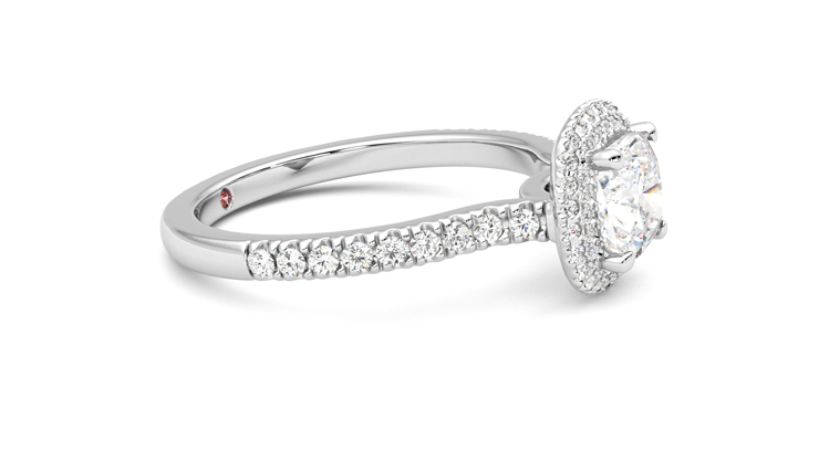 Taylor & Hart Aflutter Cushion Engagement Ring 360 degree image 8