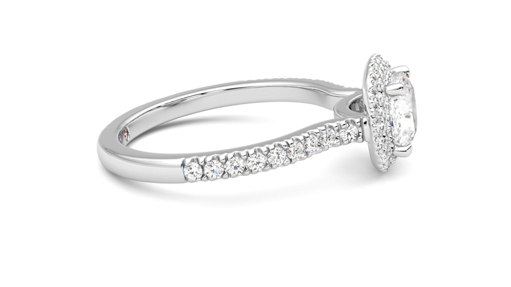 Taylor & Hart Aflutter Cushion Engagement Ring 360 degree image 9