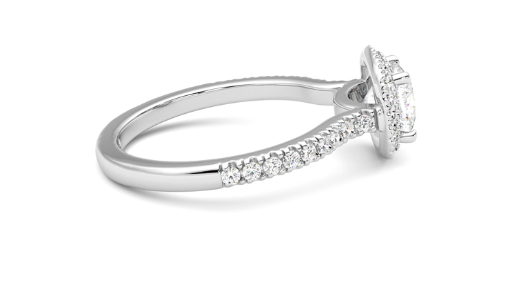 Taylor & Hart Aflutter Cushion Engagement Ring 360 degree image 10
