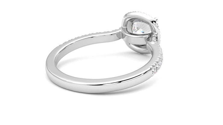 Taylor & Hart Aflutter Cushion Engagement Ring 360 degree image 13