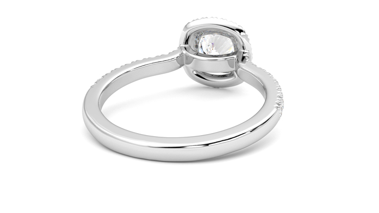 Taylor & Hart Aflutter Cushion Engagement Ring 360 degree image 14