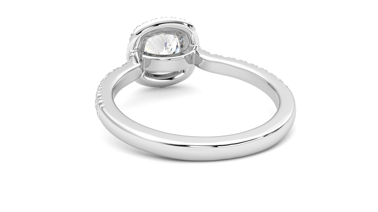 Taylor & Hart Aflutter Cushion Engagement Ring 360 degree image 16