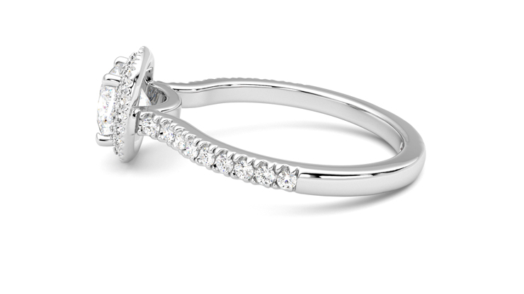 Taylor & Hart Aflutter Cushion Engagement Ring 360 degree image 20