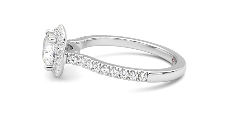 Taylor & Hart Aflutter Cushion Engagement Ring 360 degree image 21