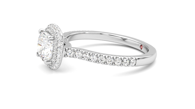 Taylor & Hart Aflutter Cushion Engagement Ring 360 degree image 22