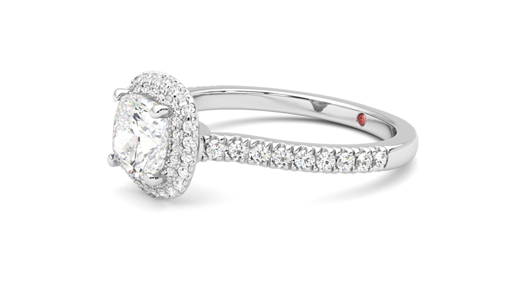 Taylor & Hart Aflutter Cushion Engagement Ring 360 degree image 23