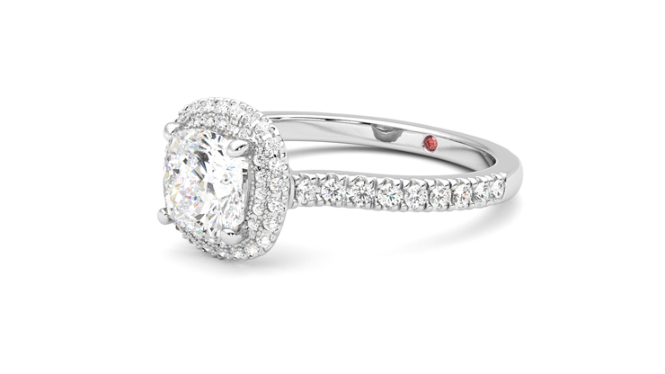 Taylor & Hart Aflutter Cushion Engagement Ring 360 degree image 24