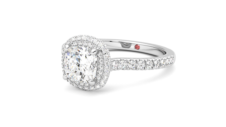 Taylor & Hart Aflutter Cushion Engagement Ring 360 degree image 25