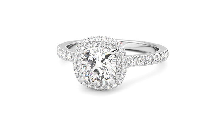 Taylor & Hart Aflutter Cushion Engagement Ring 360 degree image 27
