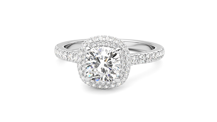 Taylor & Hart Aflutter Cushion Engagement Ring 360 degree image 28
