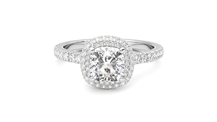 Taylor & Hart Aflutter Cushion Engagement Ring 360 degree image 29