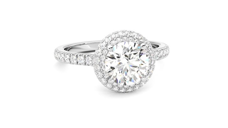 Taylor & Hart Aflutter Round Engagement Ring 360 degree image 3