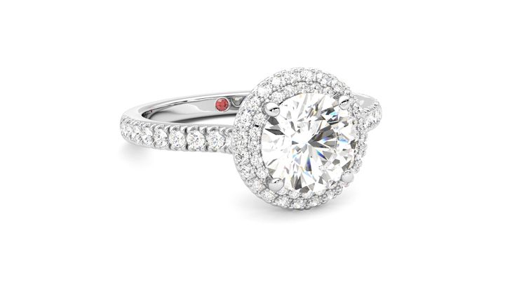 Taylor & Hart Aflutter Round Engagement Ring 360 degree image 4