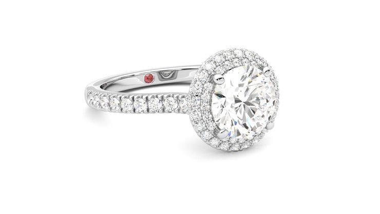 Taylor & Hart Aflutter Round Engagement Ring 360 degree image 5