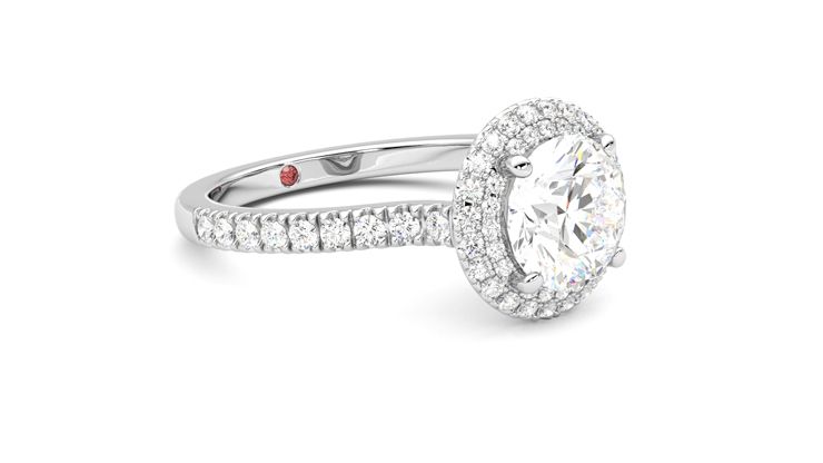 Taylor & Hart Aflutter Round Engagement Ring 360 degree image 6