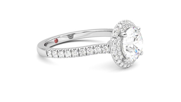 Taylor & Hart Aflutter Round Engagement Ring 360 degree image 7