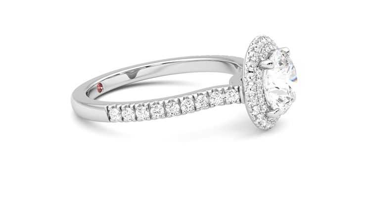 Taylor & Hart Aflutter Round Engagement Ring 360 degree image 8