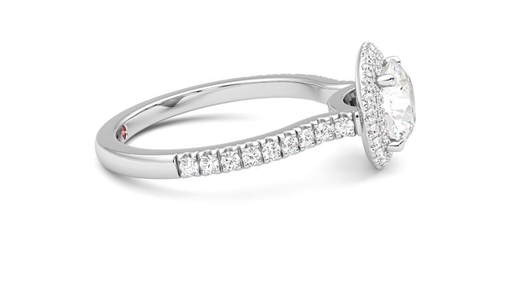 Taylor & Hart Aflutter Round Engagement Ring 360 degree image 9
