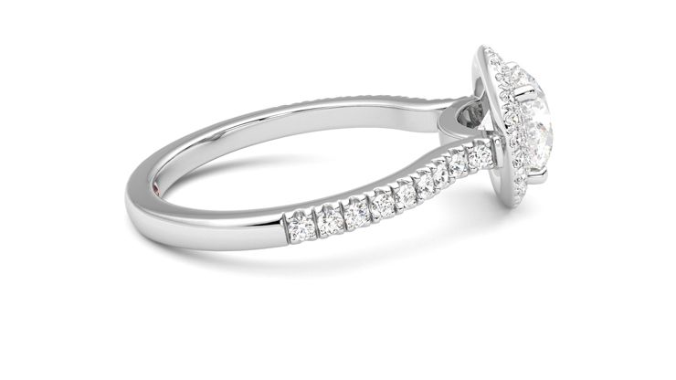 Taylor & Hart Aflutter Round Engagement Ring 360 degree image 10
