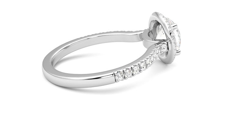 Taylor & Hart Aflutter Round Engagement Ring 360 degree image 11