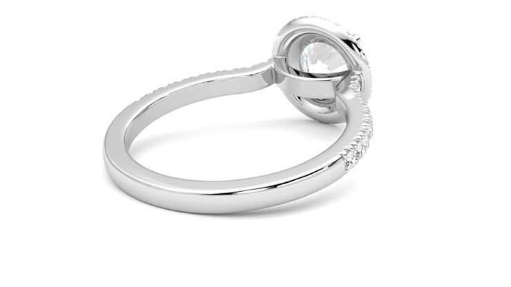 Taylor & Hart Aflutter Round Engagement Ring 360 degree image 13