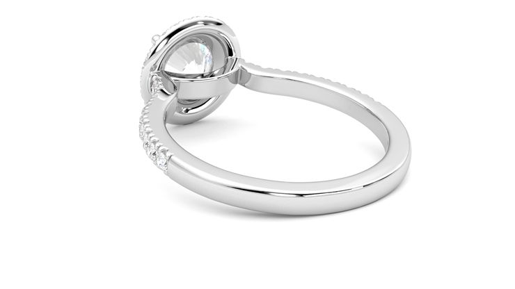 Taylor & Hart Aflutter Round Engagement Ring 360 degree image 17
